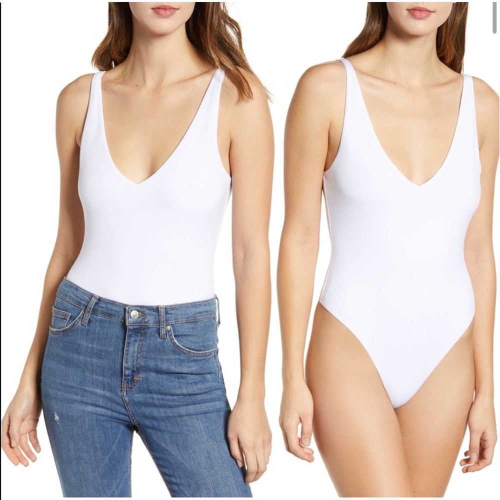 Leith v neck tank bodysuit size s